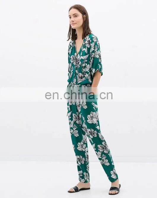 Wholesale Ladies Elegant Long Sleeve Waistband Women Playsuit