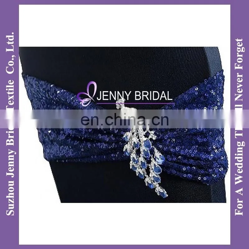 SH050G bow tie size ribbon sequin bow for chair sequin chair band