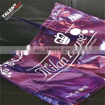 custom Glossy lamination non-woven cloth shopping bag with company logo