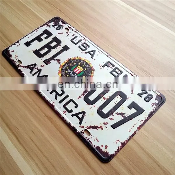 vintage license plates retro iron painting BEER wall sticker number plate metal craft for store decoration