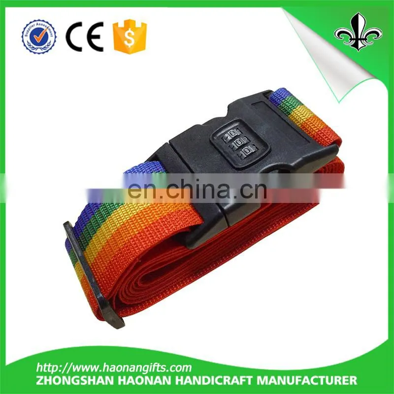 Good quality custom polyester printing travel uggage belt strap with buckle
