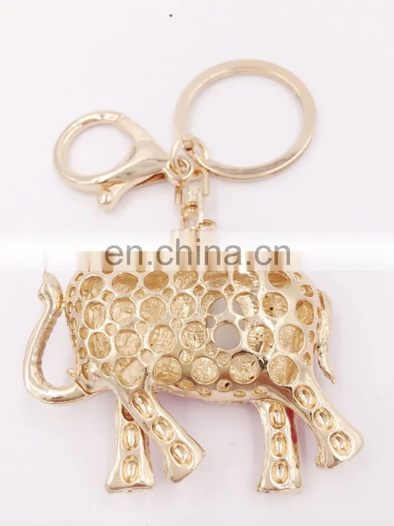 Popular Auspicious Color Elephant Charm Pendant Purse Bag Car Key Ring Chain