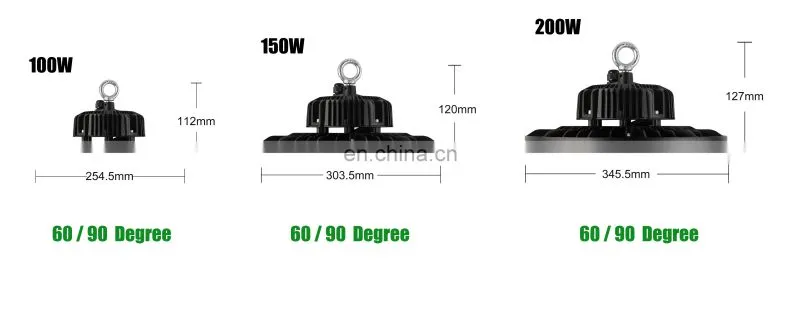 Warehouse industrial lighting IP65 waterproof 100w 150w 200w UFO led high bay light