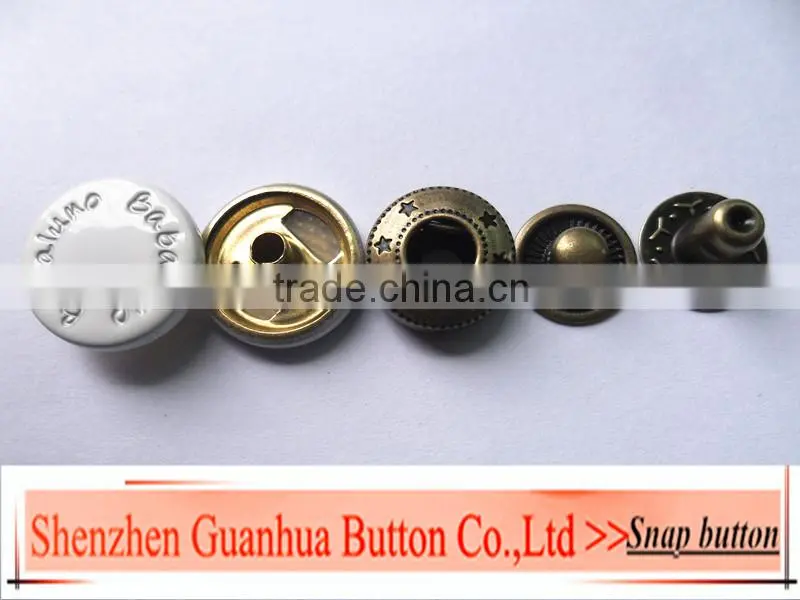 2013 shiny glossy round sanp button, metal buttons for garment