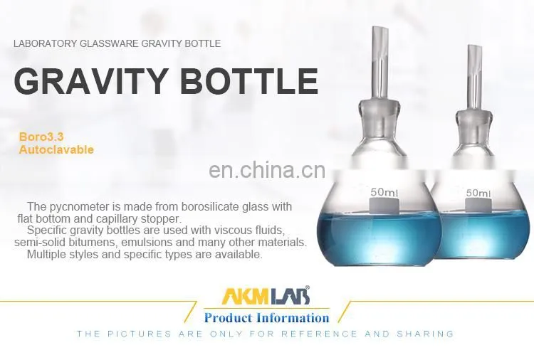 AKMLAB Laboratory Glass Pinometer/Pycnometer/Specific Gravity Bottle