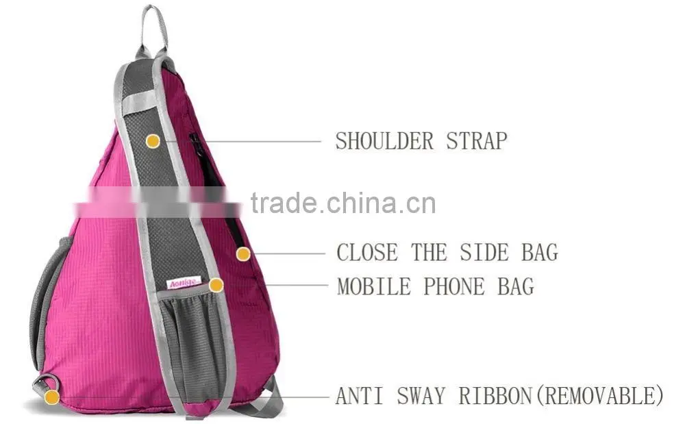 Packable Shoulder Backpack Sling Chest CrossBody Bag Cover Pack Rucksack for Bicycle Sport Hiking Travel Camping Bookbag Men Wo