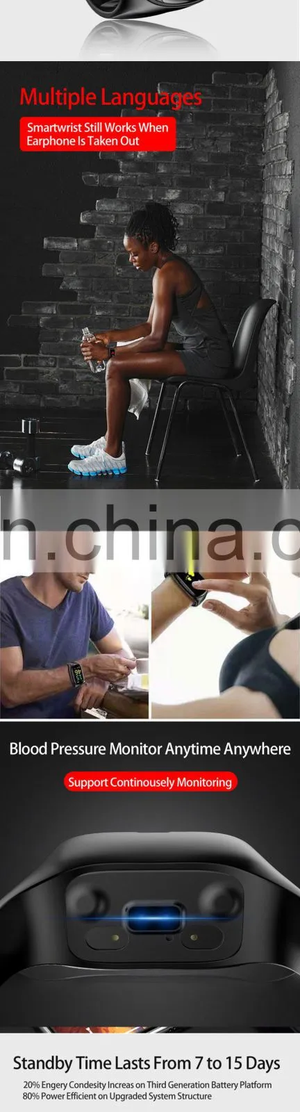 feixin New 2020 headset multifunctional 2 In 1 smart watch Factory wholesale digital watch new products