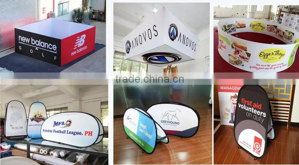Custom company logo printed fitted stretch stand display kiosk, display equipment