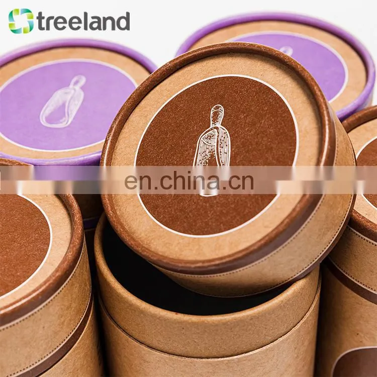 Biodegradable Custom Printed Protein Powder Pure Paper Round Cardboard Paper Tube Packaging Tube Box