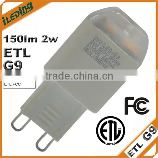 ETL FCC approved G9 120Volt 60Hz 2W(15Watt comparison)150lumen