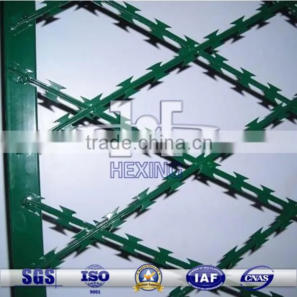 PVC coated bto-22 flat razor wire mesh fence