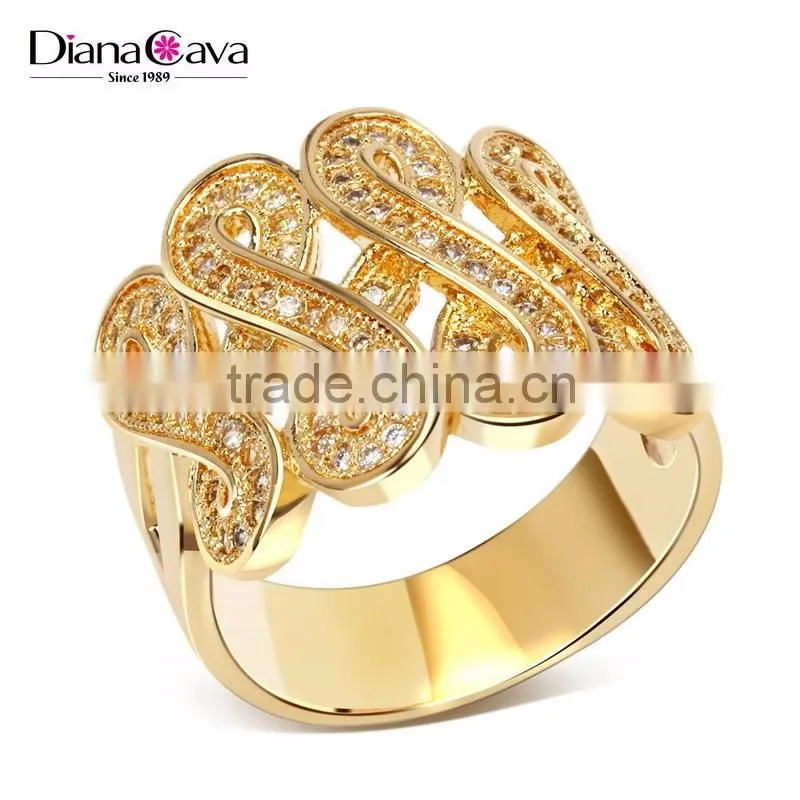 Luxury Design Jewelry Quality Zircon Crystal Pave Setting 8 Shape Party Ring