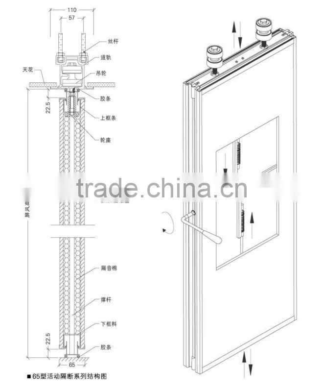 High quality customized movable partition in foshan