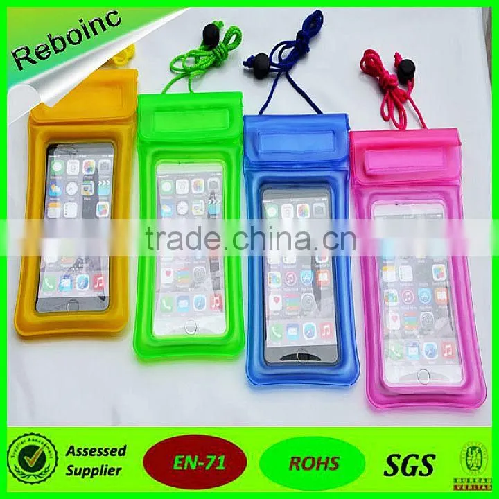 new fashion shining drift sand star dry bag waterproof phone bag case for iphone 6 plus purple blue