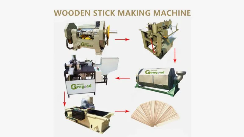 Factory Complete Wooden Ice Cream Sticks Wooden Tongue Depressor Forming Machine Making Plant Production Line