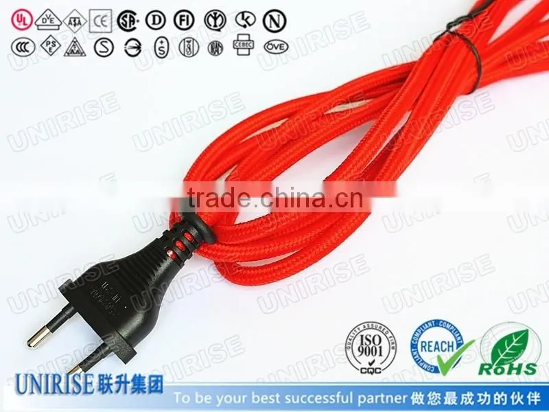 Colored Braided Electric Lighting Textile Cable for lamp