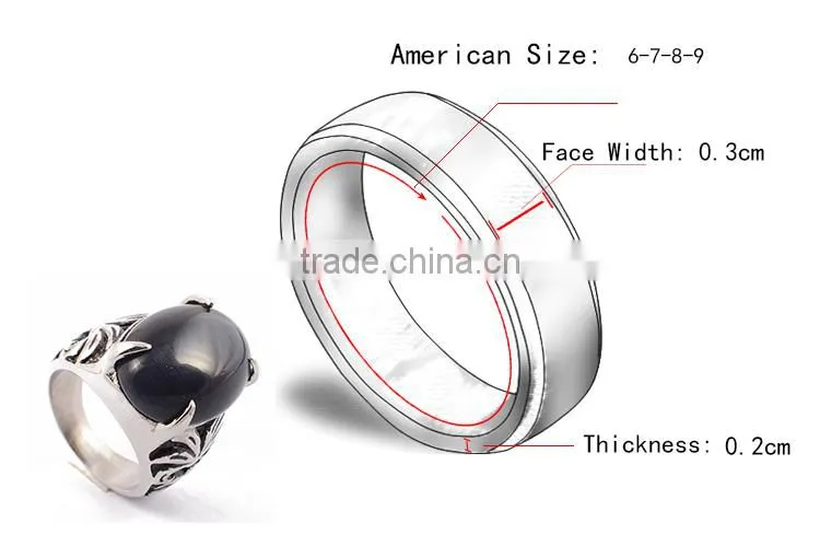 Made in china big stone silver jewelry ring for men