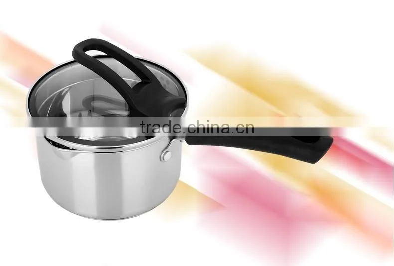 hot sale detachable handle milk boiling pot/ stainless steel doudle bottom soup&stock pot