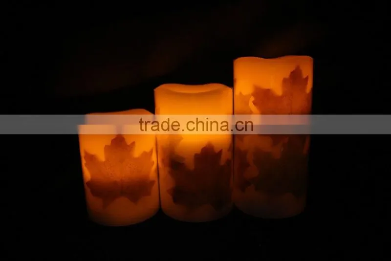 Flameless remote led candles with wax