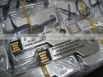Metal Key Shaped Usb Stick Laser 2GB