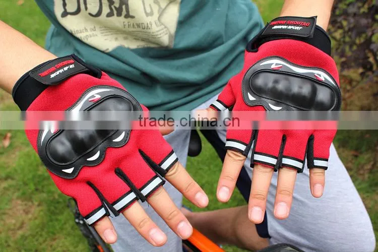 Men Motorcycle Cycling Gloves Half Finger Anti Slip 3D Hard Shell Protective Bicycle Bike Riding Racing Gloves