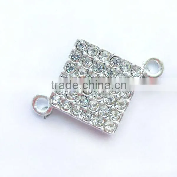JF8512 Wholesale Rhinestone Crystal Pave Alloy Bow Charm connector For Bracelet