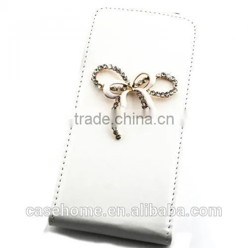 for ZTE Z819 New Luxury Bow Design Flip Wallet Style Case Bling Cover Case