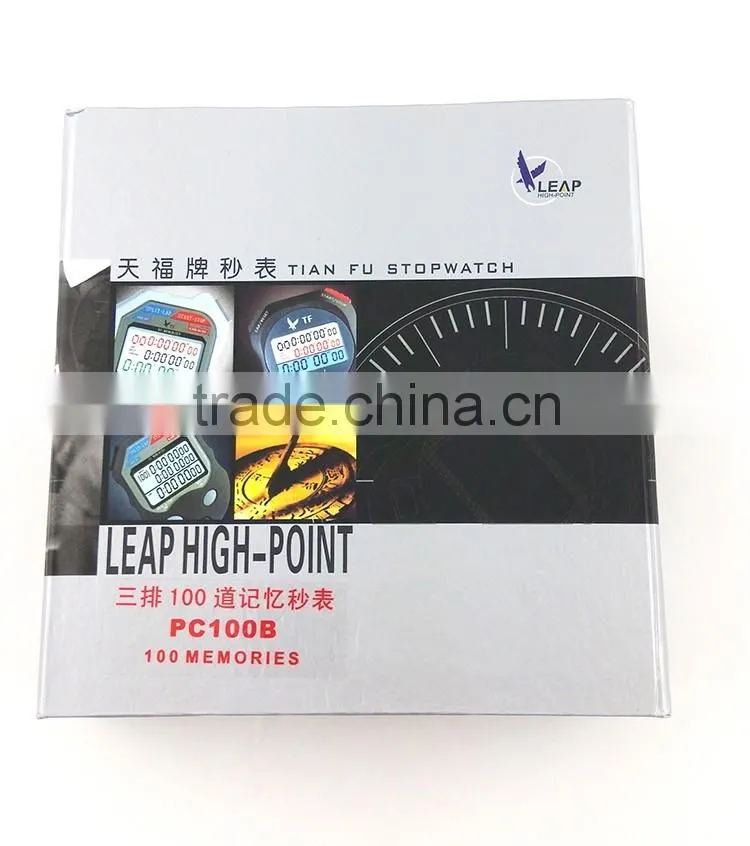 Hot selling cheap 3 rows large display 1/100 sec waterproof digital sports stopwatch