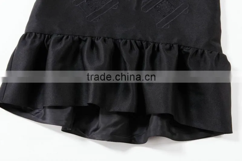 2014 Beautiful latest dress designs black Shift Dress can OEM
