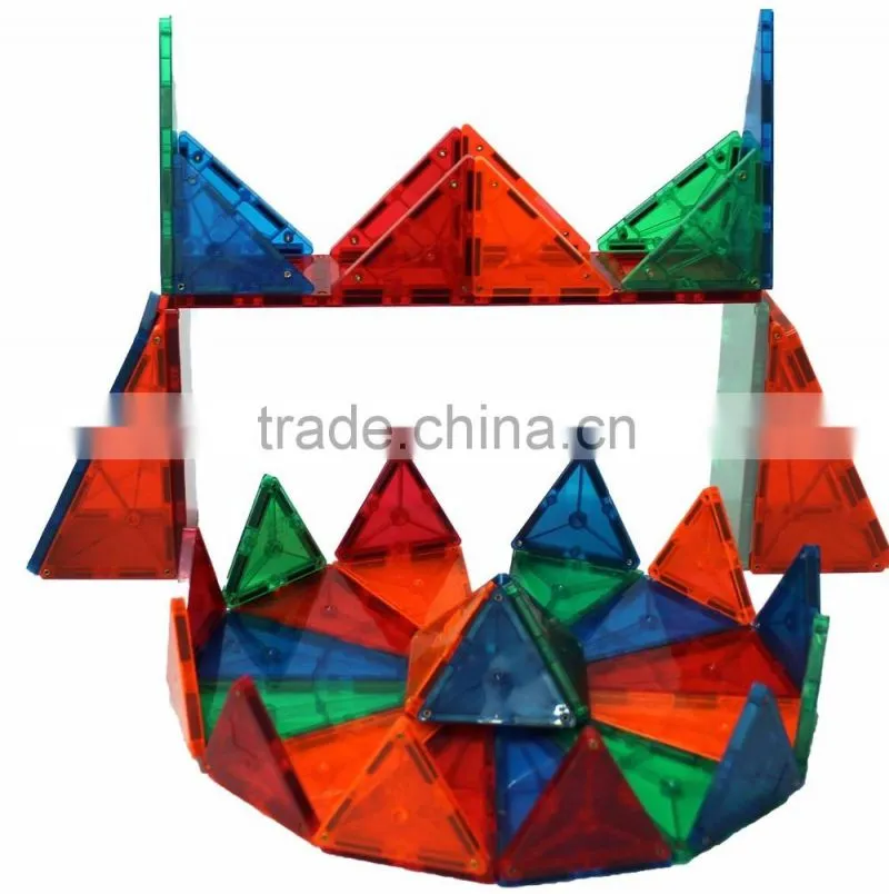 2016 hot sales Children's popular environmental magnetic toy / Magnetic Tiles Deluxe Building Set 42 Piece many colours