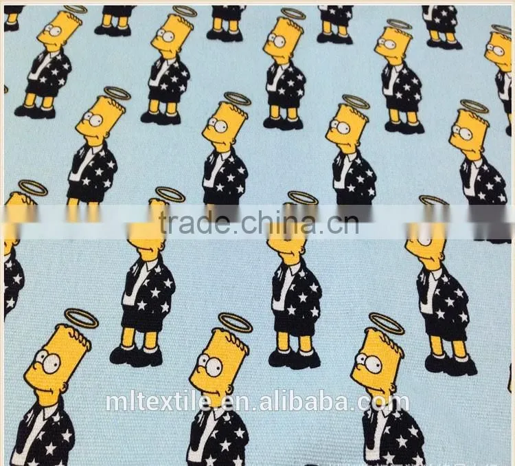 Cheap kids cartoon curtains printed fabrics/printing fabric