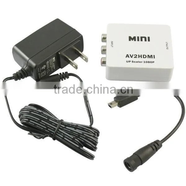 Mini CVBS AV to HDMI Video Converter Up Scaler 1080P AV2HDMI
