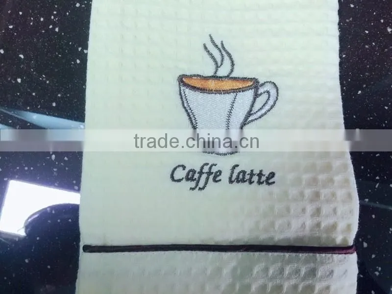 waffle tea towel with caffe design
