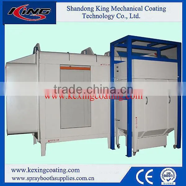 Quick color change powder coating spray booth