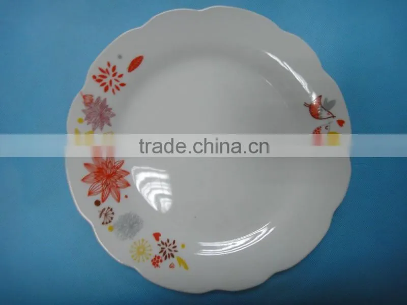 daily use ceramic porcelain dishes plate with flower design