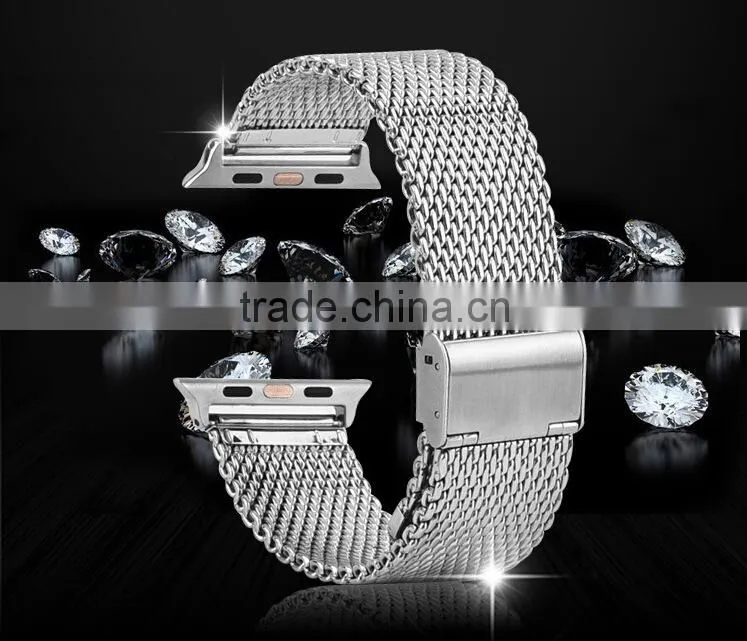 Factory Buckle Stainless Steel Metal Strap Watch Band for Apple Watch With Band Adapter
