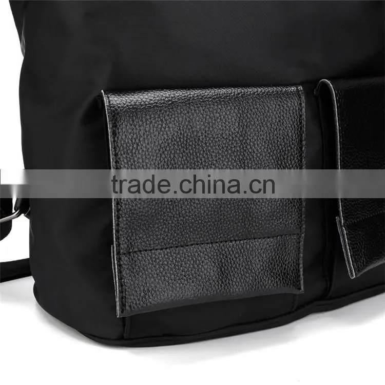 women leather backpack custom fashion design black oxford and calfskin leather backpacks