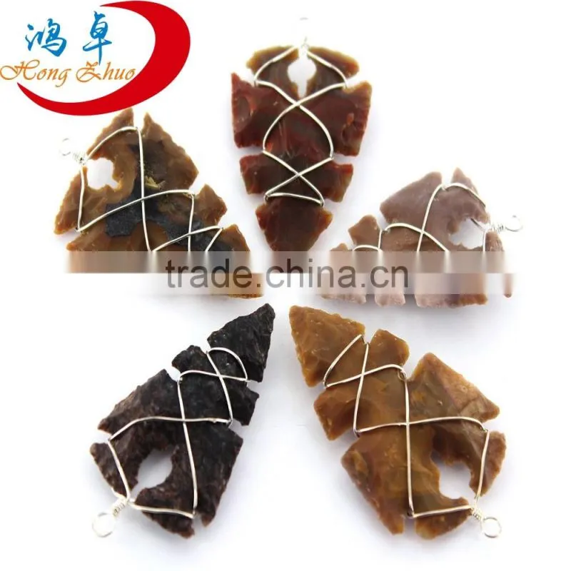 Wholesale Agate Stone Spearhead Arrowhead Point Pendant