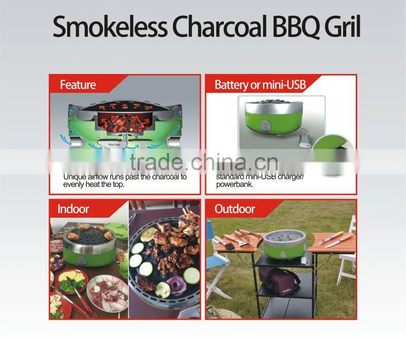 2015 Newest Patented Charcoal Barbecue Grill/Portable Charcoal BBQ Oven with Carry Bag/Metal Charcoal Grill