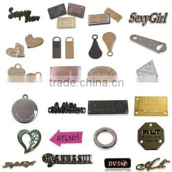 metal labels and tags for handbags,wholesale custom china designer metal label designs