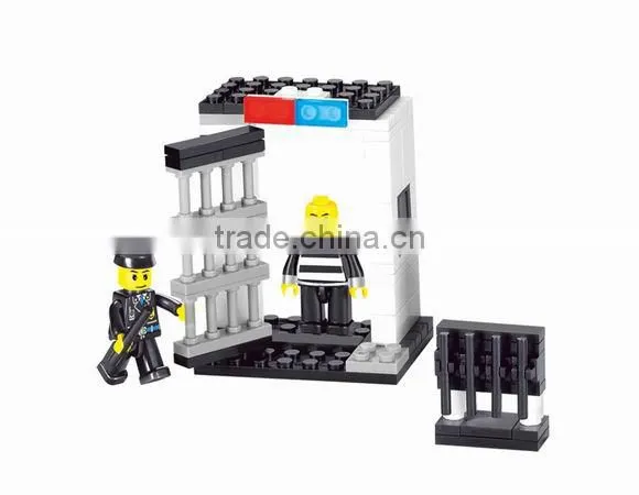 Education police car brick toys for children