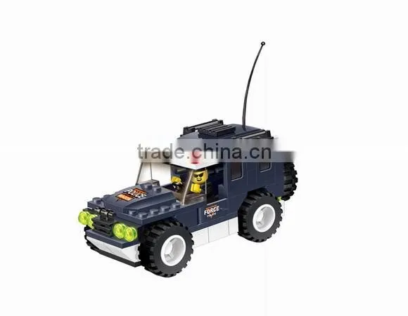 Kids toys free sample Police Car Block toy Set mini jeep