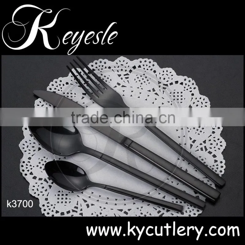 black gold cutlery,cutlery black stainless,black metal cutlery