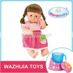 Top kid toy for 2016 baby vinyl doll with cooking tools for 3+ year old children