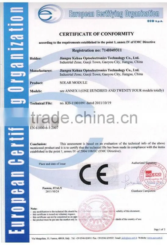ploy solar panel 120W solar panel system with CE,TUV,CCC,CQC