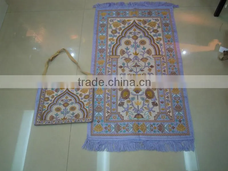 BT-604 muslim prayer carpet rugs with bag Haji