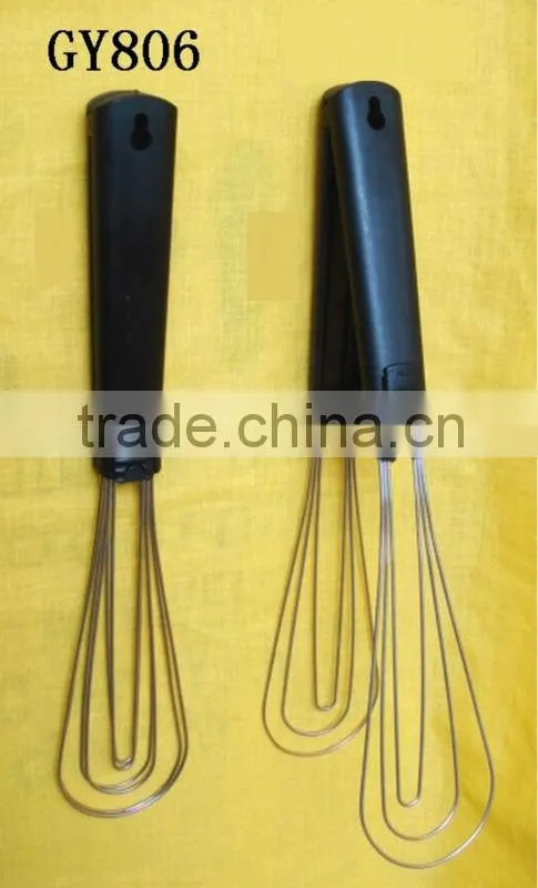 High Quantity Stainless Steel Egg Beater Whisk with Big Black Plastic Handle whisk