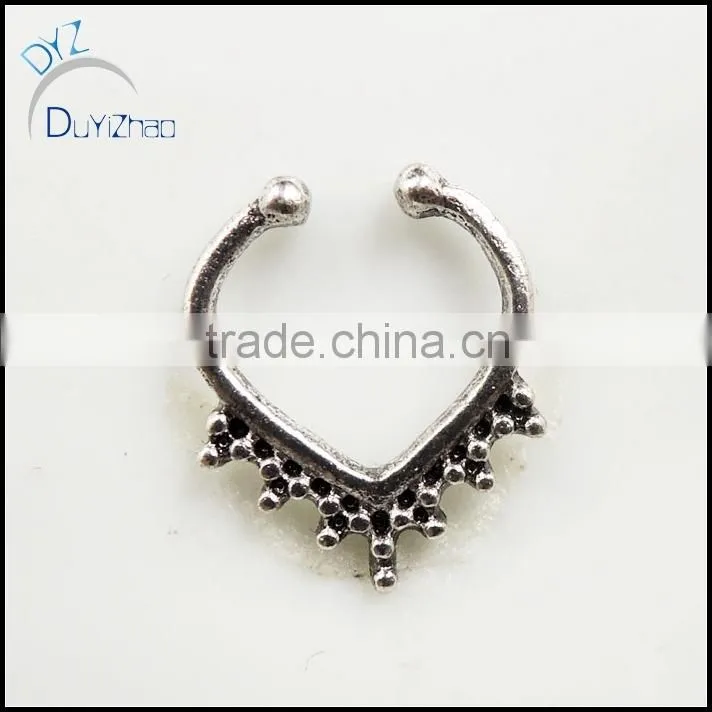 Heart shape fashion septum clicker hoop nose rings