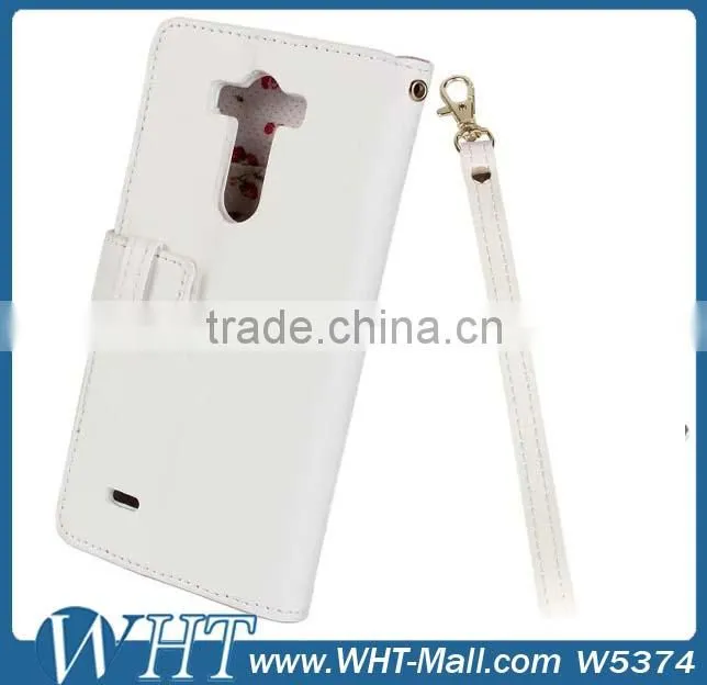 Wallet Style Leather Flip Cover Case for LG G3, Phone Case for LG G3 China Supplier