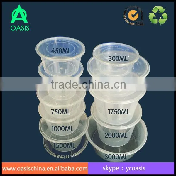 Disposable round pp container 1000ml